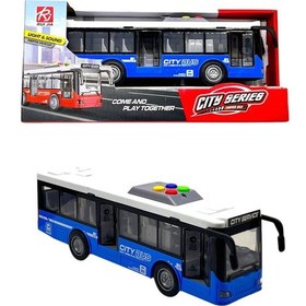 Resim 1:16 Ölçekli Işıklı Ve Sesli Şehir Otobüsü City Series Oyuncak Mavi 