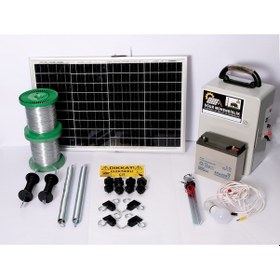 Resim Elektrikli Çit 24ah-set7 Domuz Kovucu Cihazı 50 Watt Paneli 1000 