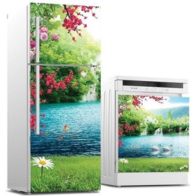 Resim Buzdolabı Ve Bulaşık Makinası Beyaz Eşya Sticker Kaplama Şelale Ç 