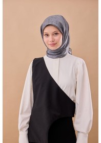 Resim Silk Home Shiny Eşarp 75012-10 Füme, Gümüş 