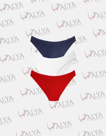 Resim Alya Underwear Kadın Bikini Kesim Pamuklu Empirme Baskılı Slip Külot - 3 Adet - S, M, L, Xl, 2xl Çok Renkli T02 