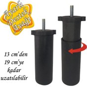 Resim Ayarlı Destek Ayağı 13 X 19 Cm Siyah Gizli Ayak Mobilya Kanepe Baza Koltuk Dolap Tv Ünitesi 