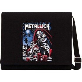 Resim Metallica 2025 Tour Siyah Postacı Çantası - Siyah 