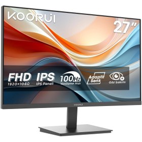 Resim Hype Store KOORUI E2711F 27 inç Monitör Full HD, 100 Hz, 5ms, Göz Konforu, sRGB%99 Farbumfangs, (1920 x 1080, H 