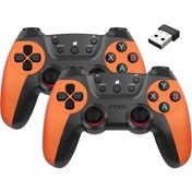 Resim Km-029 2.4g Kablosuz Kontrol Cihazı 1 - 2 Usb Alıcı 2 Gamepad Turuncu 