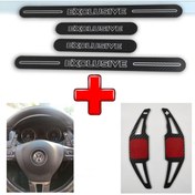 Resim Lazer Store Volkswagen Passat B7 Uyumlu Carbon Kapı Eşiği + F1 Kulakçık 