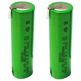 Resim Sertec 1.2Volt 1200mAh AA Ni-CD Şarjlı Kalem Pil Puntolu - 2Adet 
