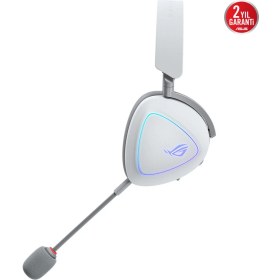 Resim Asus Rog Delta Iı Kablosuz Oyun Kulaklığı (50MM Titanyum Sürücüler, 10MM Süper Geniş Bant Mikrofon, 153-SAAT Pil Ömrü, Dualflow Ses, Bt, 2.4ghz, 3.5mm, Pc, Swıtch, Ps4, Ps5, Xbox Uyumlu) Beyaz 