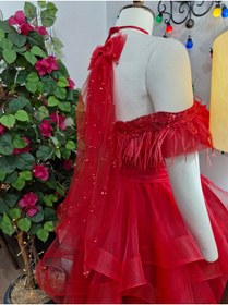 Resim AYFER MODA Kırmızı incili fiyonklu duvak 