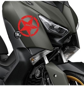 Resim Deeb Army Yamaha Xmax Yıldız Sticker Etiket Mat Kırmızı 2 Adet 