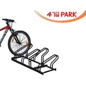 Resim İlgi Trafik Bisiklet Park Ayağı Bisiklet Park Yeri Sistemleri Alanı Demiri 4'lü 40x140 cm Siyah 