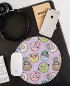 Resim WuW Sevimli Kawaii Donutlar Kaymaz Taban Yuvarlak Mouse Pad 