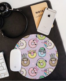 Resim WuW Sevimli Kawaii Donutlar Kaymaz Taban Yuvarlak Mouse Pad 