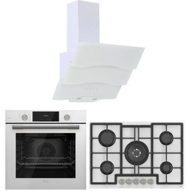 Resim Ferre Flowart Pro Serisi Beyaz Ankastre Set ( D024 - Ed036 - Qms63cb ) 