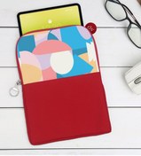 Resim Bk Gift Gift Modern Art Tasarımlı Taşınabilir Koruyucu Tablet Kılıfı & Organizer Çanta - Kırmızı-1 