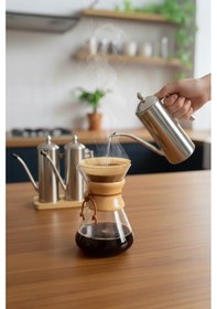 Resim Bambum Standlı 2'li Çok Amaçlı Çelik Demlik Yağlık Yağdanlık 700ml Çelik 