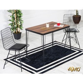 Resim Avvio Royal Yemek Masa Takımı Mutfak Masası Cafe Masası 2 Tel Sandalye 1 Masa - Ceviz Akça 