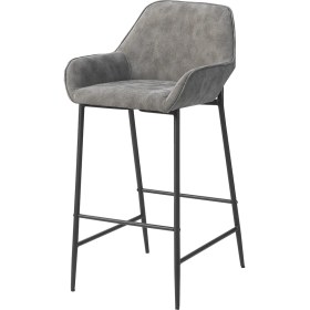 Resim Pi Sandalye Lorin Ada Mutfak ve Bar Sandalyesi - Bar Taburesi - Suni Deri - Metal Siyah Ayak 