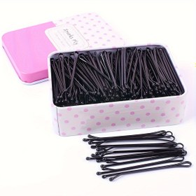 Resim 100 Adet Bobby Pin - Tüm Saç Tipleri İçin Renkli Metal Saç Tokaları, Sevimli Saklama Kutusu Dahil 