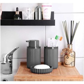 Resim BAM BAM TİCARET Banyo 3'lü Set Gri 