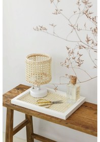 Resim Hazeran & Rattan Masa Üstü Kablosuz Pilli Abajur Masa Lambası Beyaz 