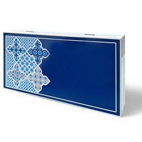 Resim Biggdesign Blue Tile Tavla, Çizilmez Zeminli, Mıknatıslı MDF Kasa, 2 Kat Vernik Cilalı 