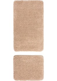 Resim Koza Home Koza Home Segura Peluş Bej Kaydırmaz Taban Banyo Paspası Bej 