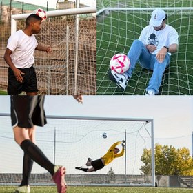 Resim Her Mevsim Kullanıma Uygun Taşınabilir Amatör Antrenman Futbol Ağı, 4-5 Oyuncu İçin, 365.76x182.88cm/243.84x182.88cm Bahçe Futbol Ağı, Büyük Boy Antrenman Filesi, Direk Dahil Değildir 