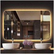 Resim GLOBAL LED MIRROR 65x90 cm Dokunmatik Tuşlu Buğu Çözücü Ledli Banyo Aynası Dekoratif Ayna 