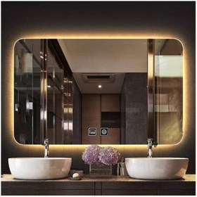 Resim GLOBAL LED MIRROR 65x90 cm Dokunmatik Tuşlu Buğu Çözücü Ledli Banyo Aynası Dekoratif Ayna 