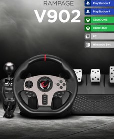 Resim Rampage V902 Ps4/pc/xboxone/xbox360 /xbox Series S Uyumlu 3 Pedallı Oyuncu Direksiyonu 