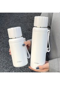 Resim Maxaccess Beyaz 16.91 Oz Paslanmaz Çelik Termos Seyahat Spor Matara Sap Kapak 