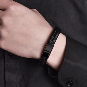 Resim Erkekler İçin Retro Örgülü Suni Deri Bileklik - Şık Dokuma Tasarım, Günlük veya Resmi Kullanım için Dayanıklı ve Çok Yönlü Aksesuar, Ona Hediye Edime Uygun, Minimalist Takı, Zarif Metal Tokalı 