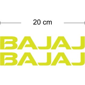 Resim Bajaj Yazılı Neon Sarı Sticker Etiket Modeli 