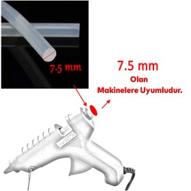 Resim NZB 10 ADET İnce Mum Silikon 7.5 mm Uzunluk 30 cm Çubuk Sıcak Silikon Hobi Eşya Maket Yapıştırma Silikon 