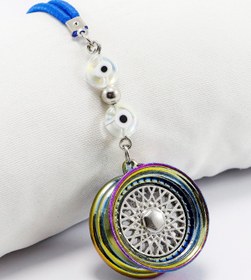 Resim biuti Boncuklu Renkli Jantlı Mini Araba Dikiz Ayna Süsü, Yeni Araba Hediyesi 