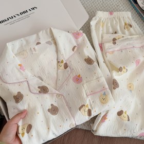 Resim Kadın Pijama Setleri - Sevimli Karikatür Tatlı Ev Giyimi Uzun Kollu ve Pantolonlu, Bahar/Sonbahar Gezileri İçin Mükemmel, Kadınlar İçin Büyük Beden Rahat Kesim İki Parça Set 