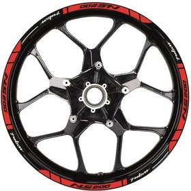 Resim Bajaj Pulsar Ns200 Baskılı Jant Dışı Şerit Motosiklet Sticker Etiket Modeli Kırmızı 