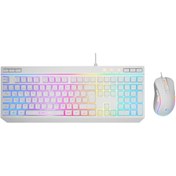 Resim Rampage KM-R57 Seraphic Beyaz RGB Oyuncu Multimedia Klavye ve 12800 Dpi Mouse Gaming Set 