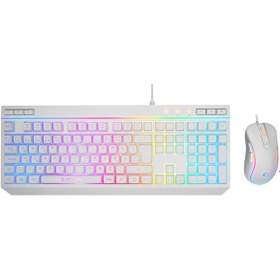 Resim Rampage KM-R57 Seraphic Beyaz RGB Oyuncu Multimedia Klavye ve 12800 Dpi Mouse Gaming Set 