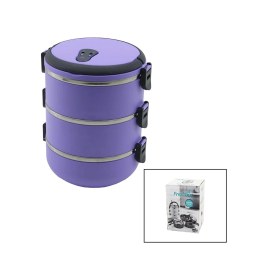 Resim Lila 3lü Sefer Tası Saklama Kabı 1.8lt 4989 Çok Renkli 