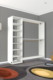 Resim Kenzlife Giysi Dolabı Abdurrahman 180*180*40 mat byz gardırop suntalam kapaksız arkalıksız 