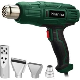 Resim Piranha Sıcak Hava Tabancası 2000W 4 Başlıklı Ayarlanabilir Isı 600 Derece Güçlü Performans 