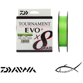 Resim Daiwa Tournament Evo+ 8b 135m Chartreuse İp Misina 0.20 Mm 
