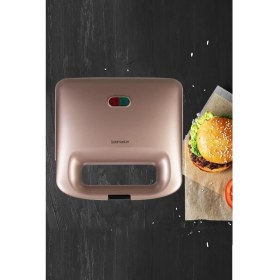 Resim Pembe 750W Isınmaya Dayanıklı Tost ve Izgara Makinesi, Sağlıklı ve Pratik Kullanım 