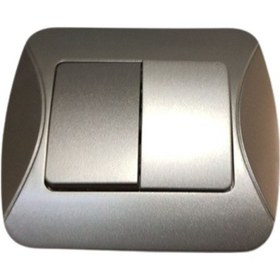 Resim Dmr Riva Silver Gümüş-Gri Komütatör Çiftli Anahtar 