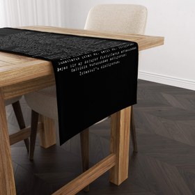 Resim İstanbul'u Dinliyorum Siyah- Şiir Runner Örtü - 50 cm x 175 cm 