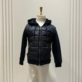 Resim Erkek Çocuk Kapşonlu Fermuarlı Şişme Mont - Lacivert - 8 Yaş 