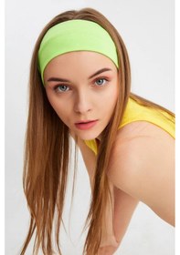 Resim Kadın %100 Pamuklu Penye, Kaymaz, Terletmez, Ultra Hafif, Spor Saç Bandı Bandana - Tek Ebat / Fıstık Yeşil Fıstık Yeşil 