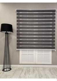 Resim Donatti Bambu Zebra Stor Güneşlik Perde Füme Koyu Gri Füme Koyu Gri 